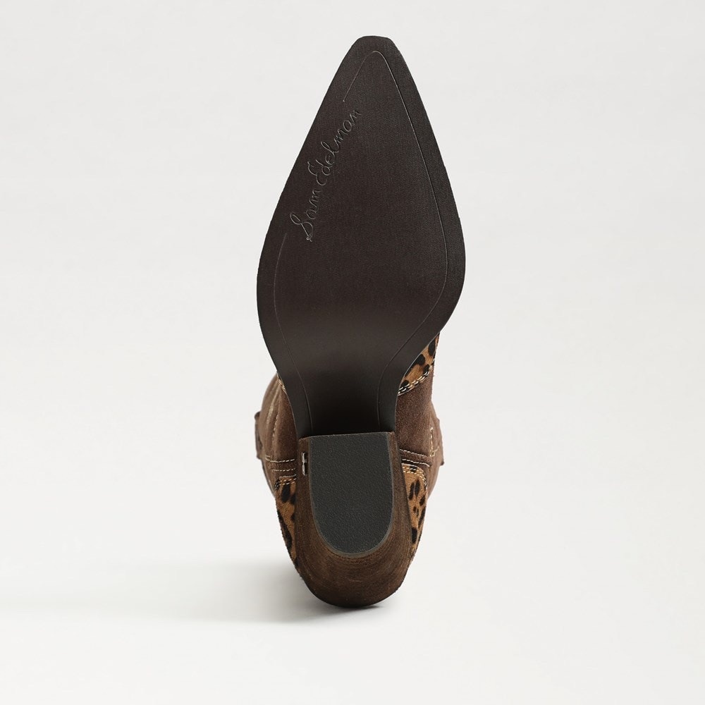 Sam Edelman Brown and Leopard Heeled Boots - Picture 2 of 7